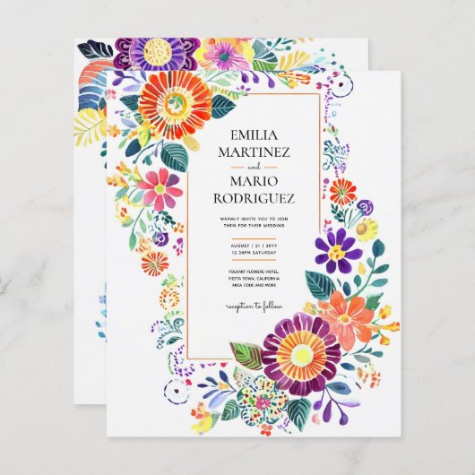 FIESTA-HUWELIJK - Volkskunstbloemen Modern (Voorkant / Achterkant)