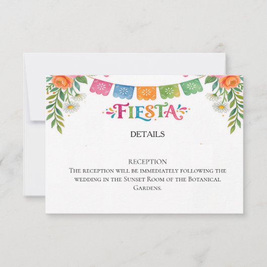 Fiesta Huwelijks RSVP Kaart (Voorkant)