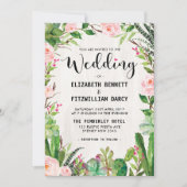 Fiesta Huwelijksuitnodiging Cactus Succulent Mexic Kaart (Voorkant)