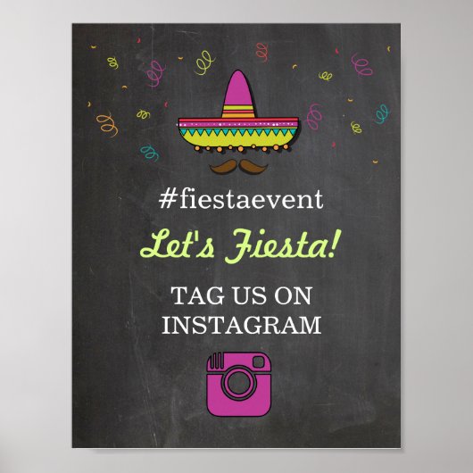 Fiesta Instagram Bord Foto Koppel Bruiloft Feest Poster (Voorkant)