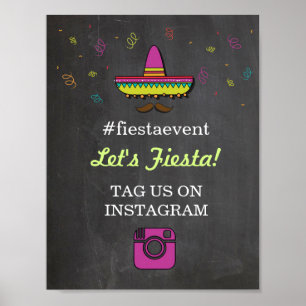 Fiesta Instagram Sign Foto Couple's Shower Party Poster