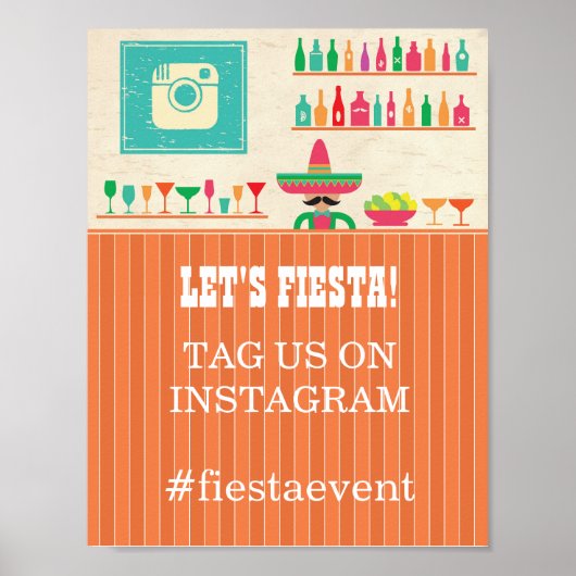 Fiesta Instagram Sign Party Photo Wedding Event Poster (Voorkant)