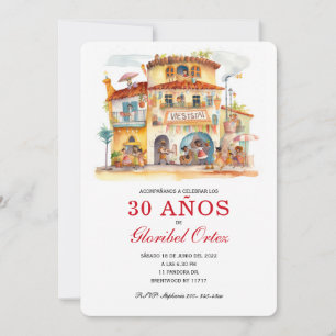 Fiesta Invitación de 30 Años Mujer Invitation Kaart