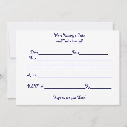 Fiesta Invitation... Kaart (Achterkant)