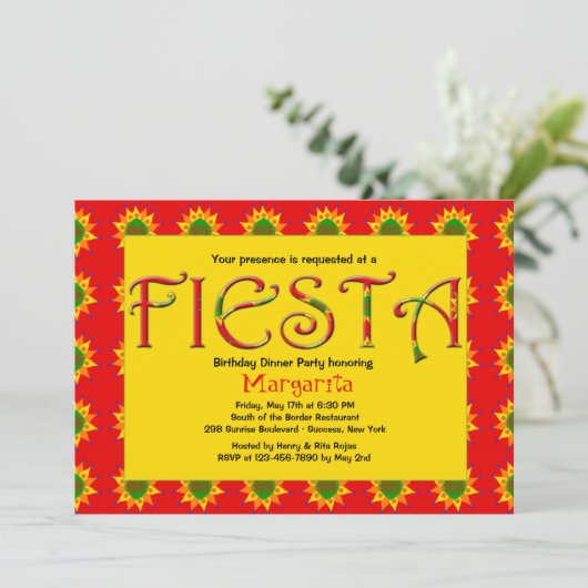 Fiesta Invitation Kaart (Staand voorkant)