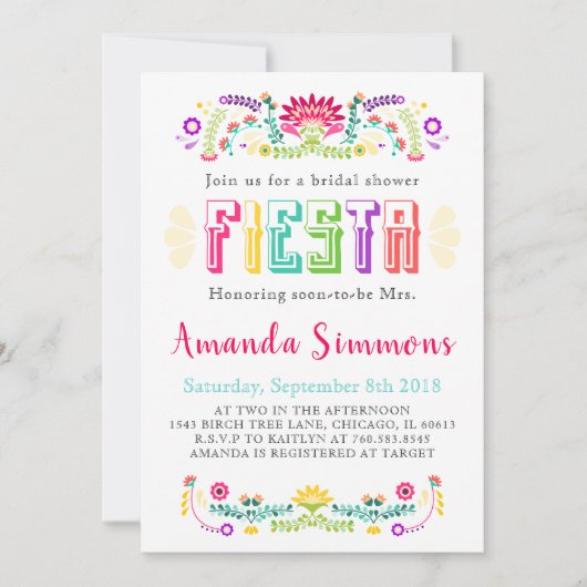 Fiesta Invitation Vrijgezellenfeest Birthday Invit Kaart (Voorkant)