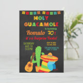 Fiesta jongen/man verjaardagsuitnodiging, elke lee kaart (Staand voorkant)