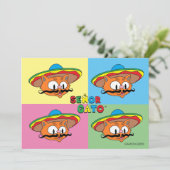 Fiesta Kat Gato Cinco de Mayo Pop Art Kaart (Staand voorkant)