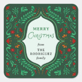 Fiesta Kerst Favor Sticker (Voorkant)