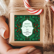 Fiesta Kerst Favor Sticker