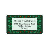 Fiesta Kerst Retouradreslabel Etiket (Voorkant)
