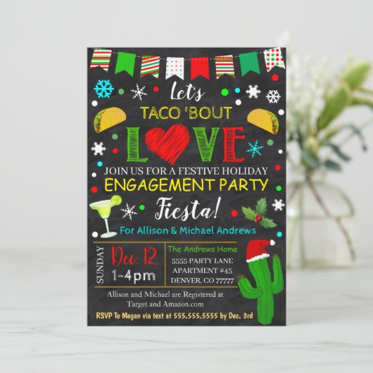 Fiesta Kerstfeest Kaart (Staand voorkant)