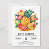 Fiesta Kinder bewerkbare vruchten Verjaardag Kaart (Voorkant)