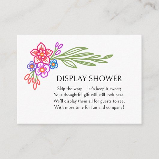 Fiesta Kleurrijke Bloemen Display Douche Informatiekaartje (Voorkant)