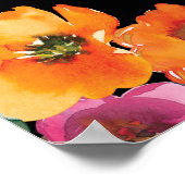 Fiesta Kleurrijke Bloemen Zwart Bruiloft Welkomstb Poster (Hoek)