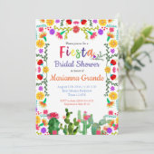 Fiesta kleurrijke bruids douche uitnodiging (Staand voorkant)