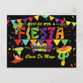 Fiesta kleurrijke Cinco de Mayo Briefkaart uitnodi (Voorkant)