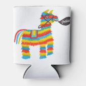Fiesta kleurrijke donkey piñata zegt hola blikjeskoeler (Voorkant)