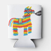 Fiesta kleurrijke donkey piñata zegt hola blikjeskoeler (Achterkant)