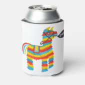 Fiesta kleurrijke donkey piñata zegt hola blikjeskoeler (Blikje Achterkant)