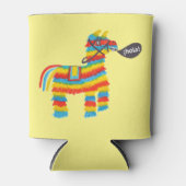 Fiesta kleurrijke donkey piñata zegt hola blikjeskoeler (Voorkant)