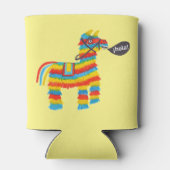 Fiesta kleurrijke donkey piñata zegt hola blikjeskoeler (Achterkant)