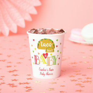 Fiesta Kleurrijke Taco Over een Baby shower Papieren Bekers