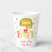 Fiesta Kleurrijke Taco Over een Baby shower Papieren Bekers (Achterkant)