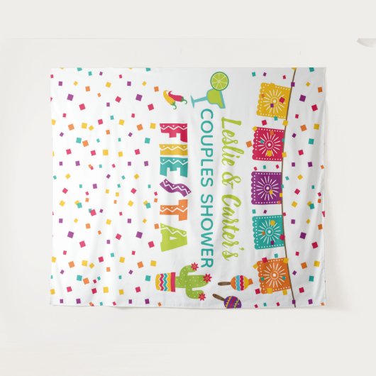 Fiesta Koppel Bruiloft Achtergrond - WH Wandkleed (Voorkant (horizontaal))