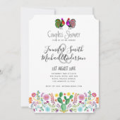 Fiesta Koppel Bruiloften Folk Art Bloemen Kaart (Voorkant)