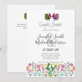 Fiesta Koppels Bruiloften Folk Art Bloemen Kaart (Voorkant / Achterkant)