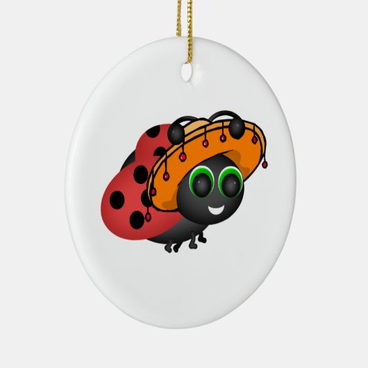Fiesta Ladybug in Sombrero Keramisch Ornament (Rechts)