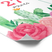 Fiesta Leuk Meisje 1e Verjaardag Foto Mijlpaal tek Poster (Hoek)