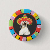 Fiesta Lhasa Apso Ronde Button 3,2 Cm (Voorkant)