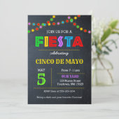 Fiesta Lights Cinco de Mayo Uitnodiging (Staand voorkant)