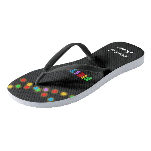 Fiesta Lights Gepersonaliseerde Teenslippers (Schuin)