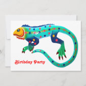 Fiesta Lizard Birthday Party Kaart (Voorkant)