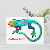 Fiesta Lizard Birthday Party Kaart (Staand voorkant)