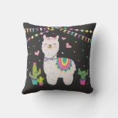 Fiesta Llama Alpaca Baby Girl Nursery Decor Kussen (Achterkant)