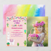 Fiesta Llama Alpaca Kids Verjaardag Foto Kaart (Voorkant / Achterkant)