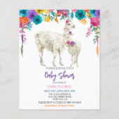 Fiesta Llama Baby shower Budget Invitation (Voorkant)