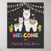 Fiesta Llama Baby shower/Cactus Alpaca Birthday Poster (Voorkant)