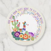 FIESTA Llama Cacti Bloemen Bedankjes Labels (Voorkant)