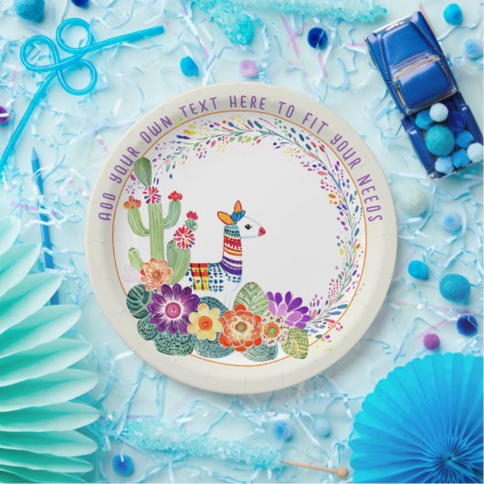 FIESTA Llama Cacti Bloemen Papieren Bordje (Feest)