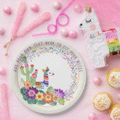 FIESTA Llama Cacti Bloemen Papieren Bordje (Feest)