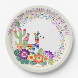 FIESTA Llama Cacti Bloemen Papieren Bordje