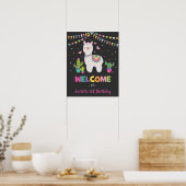 Fiesta Llama/Cactus Alpaca Mexican Birthday Poster (Keuken)