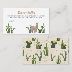 Fiesta Llama Cactus Diaper Raffle Informatiekaartje