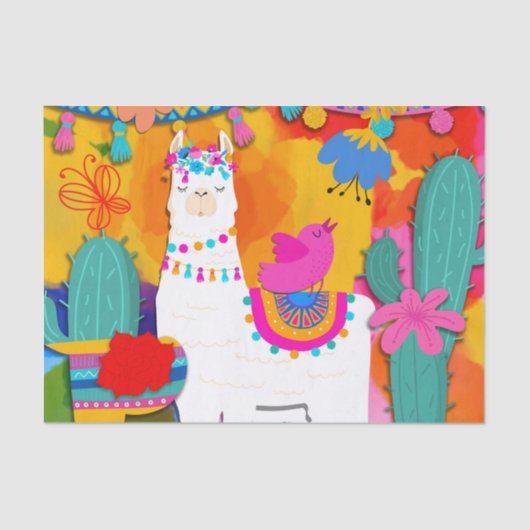 Fiesta Llama Cinco De Mayo Feestcadeau Tissuepapier (Voorkant)