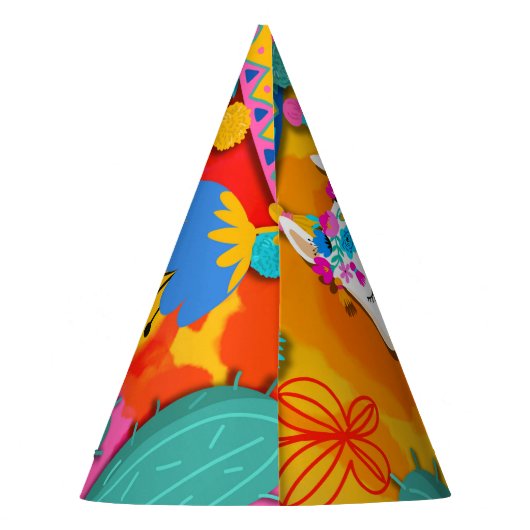 Fiesta Llama Cinco De Mayo Verjaardagsfeest Feesthoedjes (Achterkant)